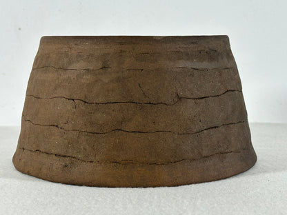 Preowned Japanese Tokoname Unglazed Round Bonsai Pot - 7.25” By 3.75”
