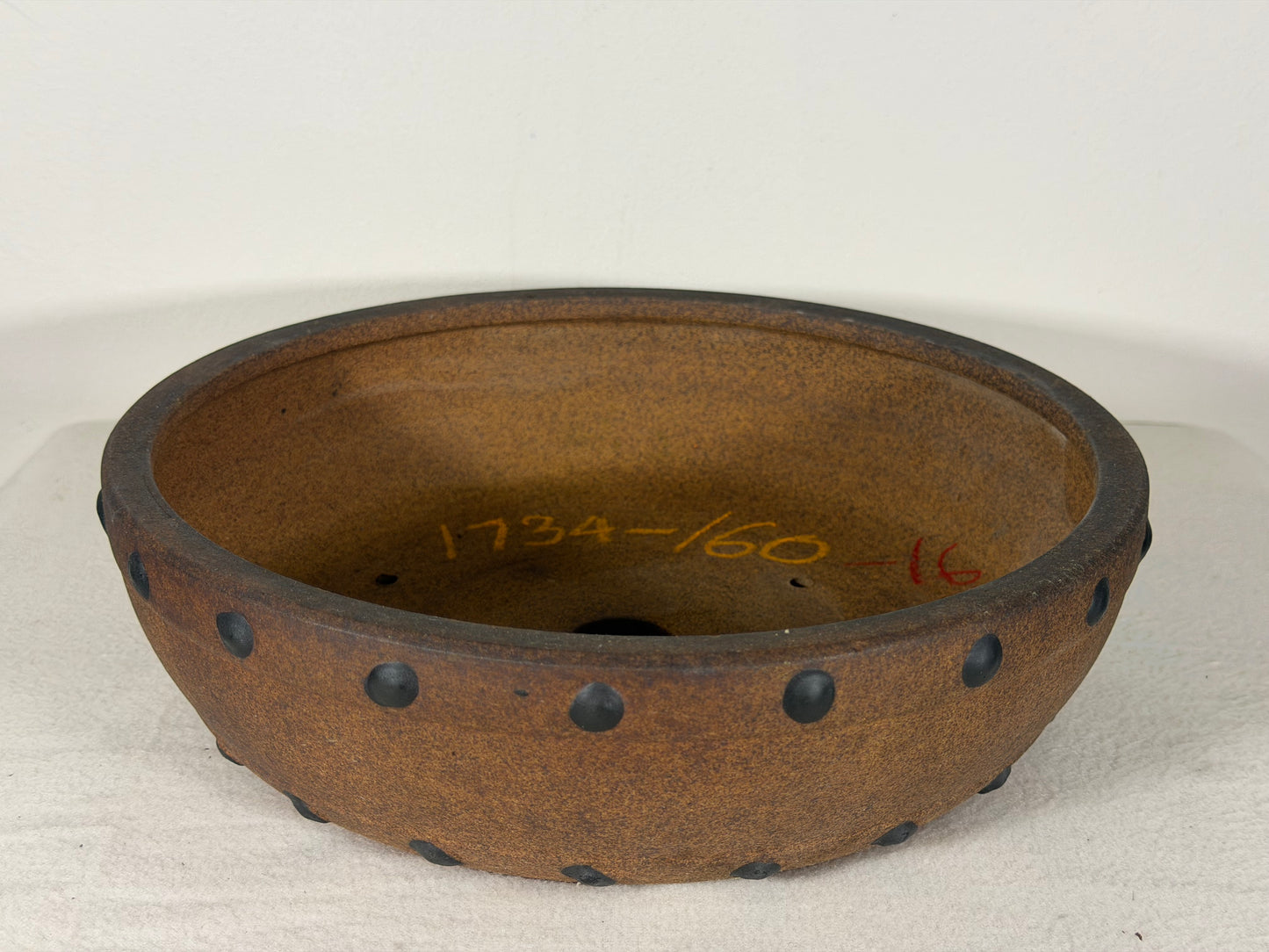 Preowned Japanese Tokoname Unglazed Drum Style Bonsai Pot - 10” By 2.75”