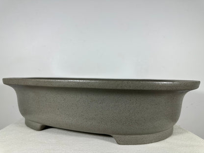Preowned Japanese Tokoname Unglazed Oval Bonsai Pot Seizan - 18.5” By 14.75”