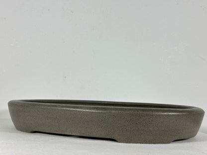 Preowned Japanese Tokoname Unglazed Oval Shallow Bonsai Pot Seizan - 14” By 10”