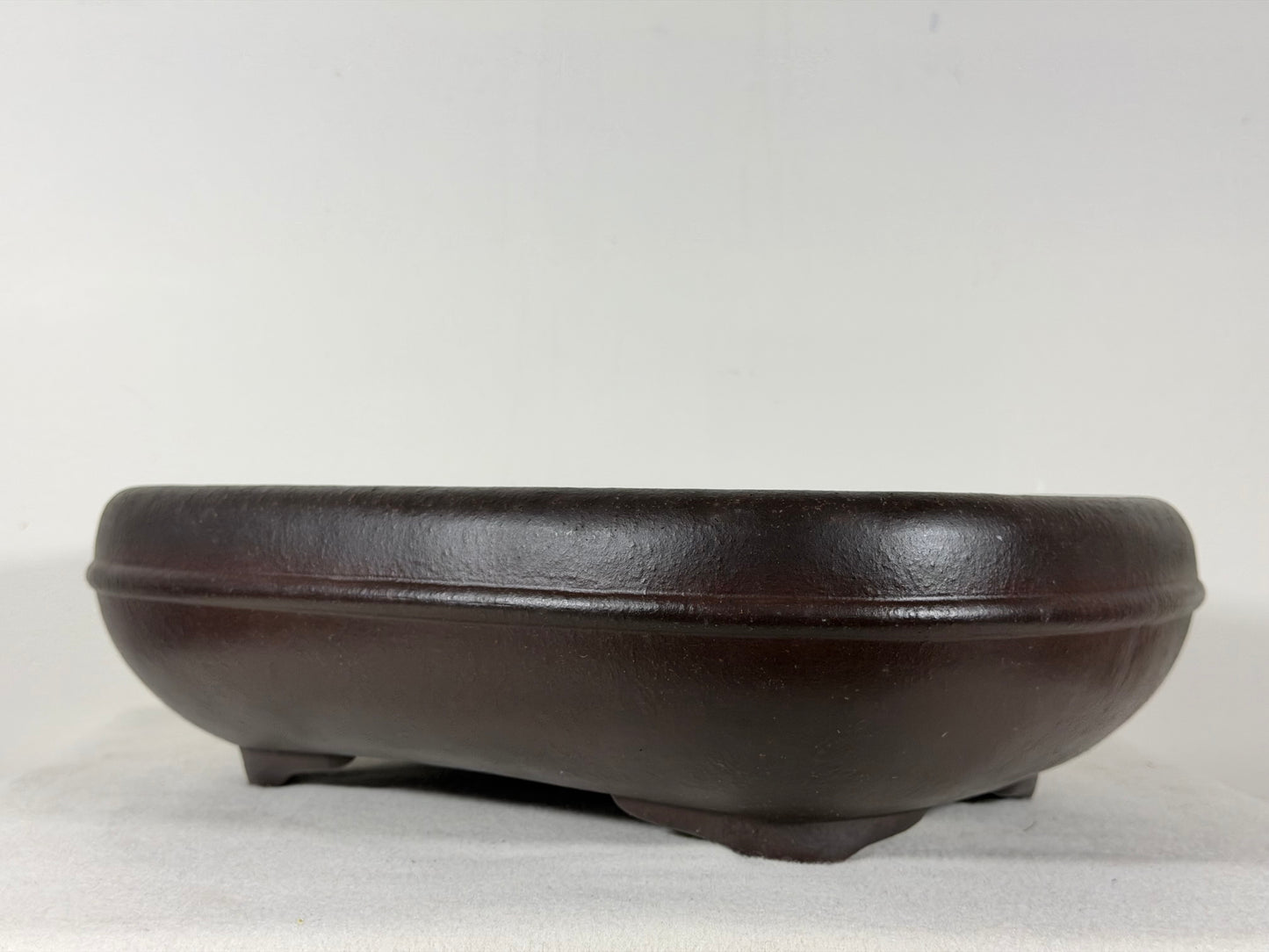Preowned Japanese Tokoname Unglazed Rectangular Bonsai Pot Yamaaki - 13.5” By 11”