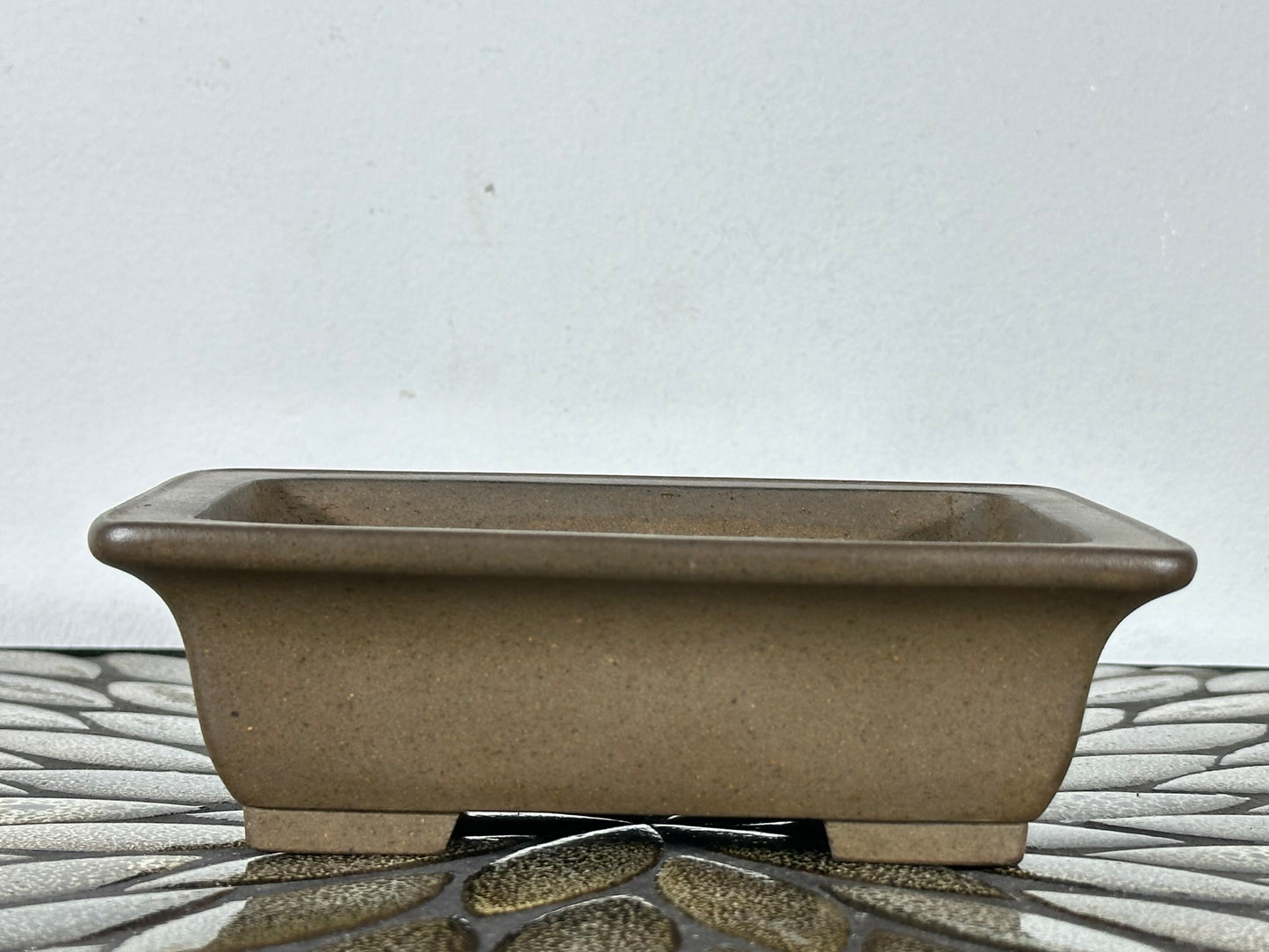 Preowned Vintage Japanese Tokoname Rectangular Bonsai Pot Kosyousen - 6 3/8” By 5 1/8”