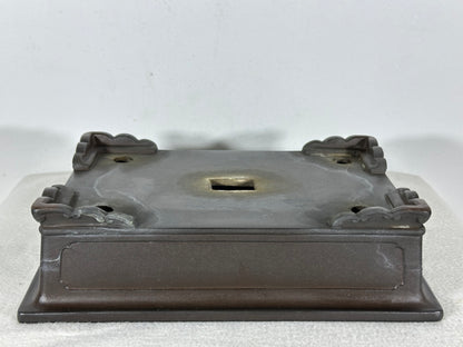 Preowned Japanese Tokoname Unglazed Rectangular Bonsai Pot - 11” By 7.75”