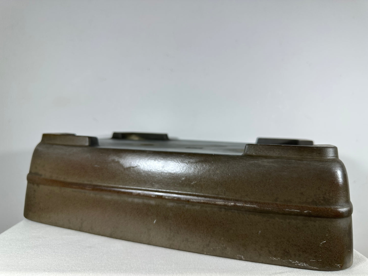 Preowned Japanese Tokoname Unglazed Rectangular Bonsai Pot Eiraku - 17” By 12.75”