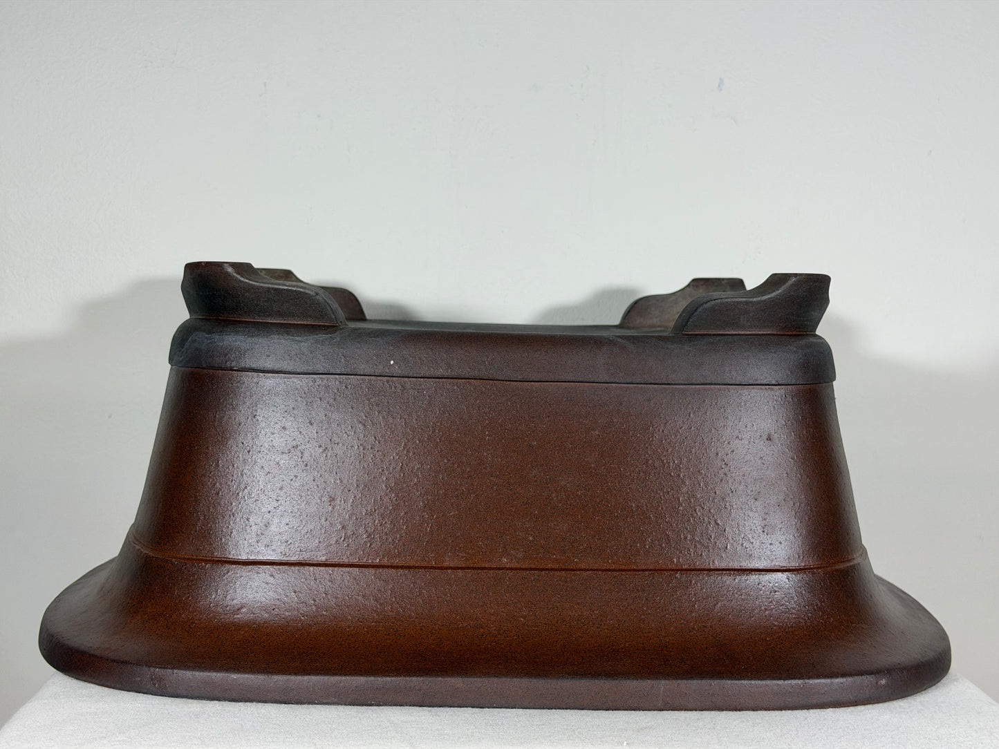 Preowned Japanese Tokoname Unglazed Rectangular Bonsai Pot Syukouzan - 18” By 15”
