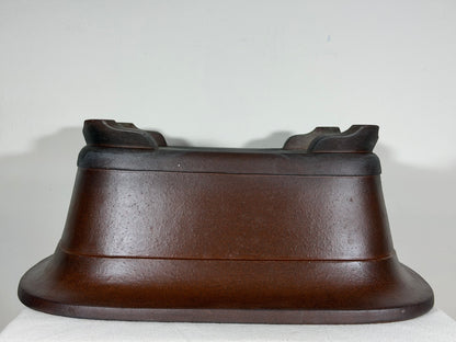 Preowned Japanese Tokoname Unglazed Rectangular Bonsai Pot Syukouzan - 18” By 15”