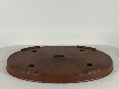 Preowned Japanese Tokoname Unglazed Shallow Oval Bonsai Pot Has Stamp - 13.25” By 9.5”