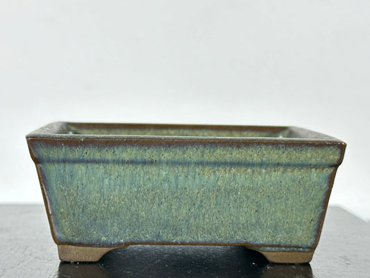 Preowned Japanese Tokoname Rectangular Bonsai Pot - 3.5” By 2 7/8”
