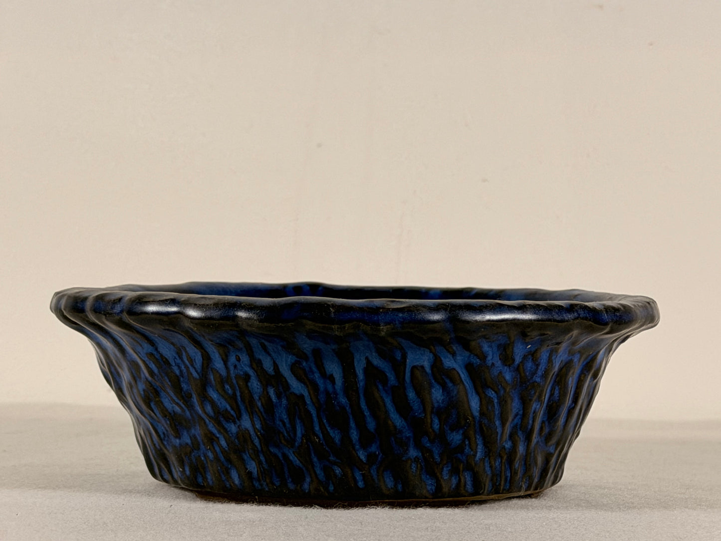 Preowned Japanese Tokoname Glazed Round Bonsai Pot Has Patina - 6.25” By 2”