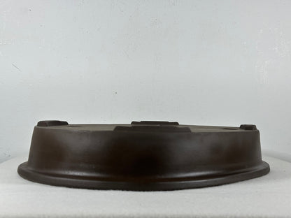 Preowned Japanese Tokoname Unglazed Shallow Oval Bonsai Pot - 13.5” By 10”