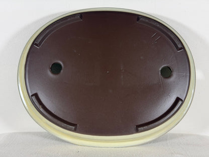 Preowned Japanese Tokoname Glazed Oval Bonsai Pot - 13.75” By 11”