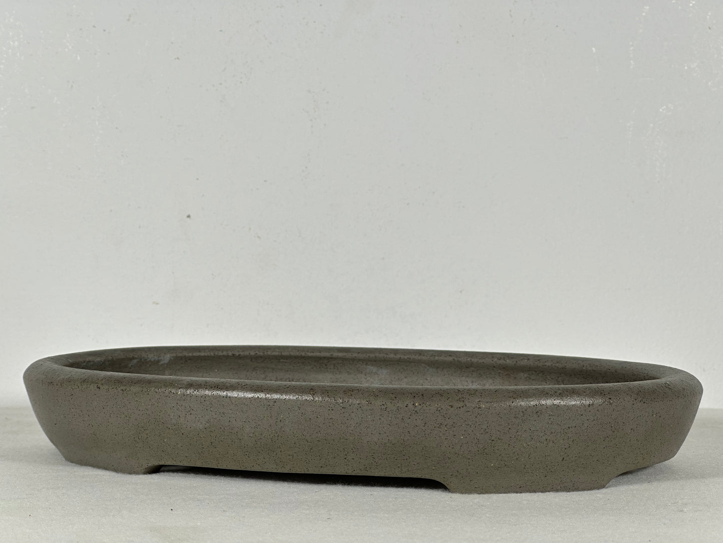 Preowned Japanese Tokoname Unglazed Oval Shallow Bonsai Pot Seizan - 11.5” By 8.25”