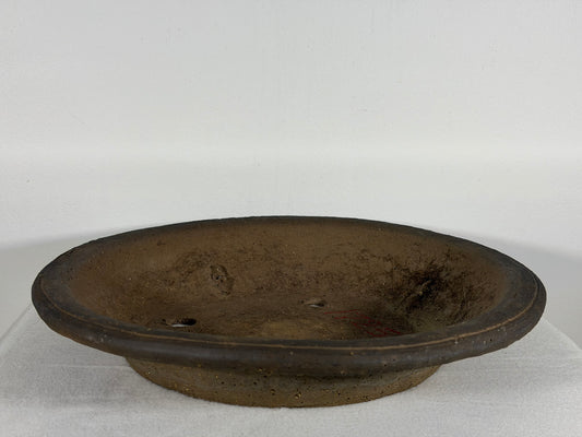 Preowned Japanese Tokoname Unglazed Nanban Style Bonsai Pot - 14” By 2.25”