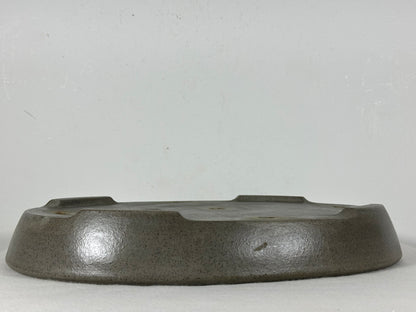 Preowned Japanese Tokoname Unglazed Oval Shallow Bonsai Pot Seizan - 14” By 10”