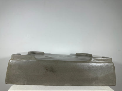 Preowned Japanese Tokoname Unglazed Rectangular Bonsai Pot Seizan - 19.75” By 14”