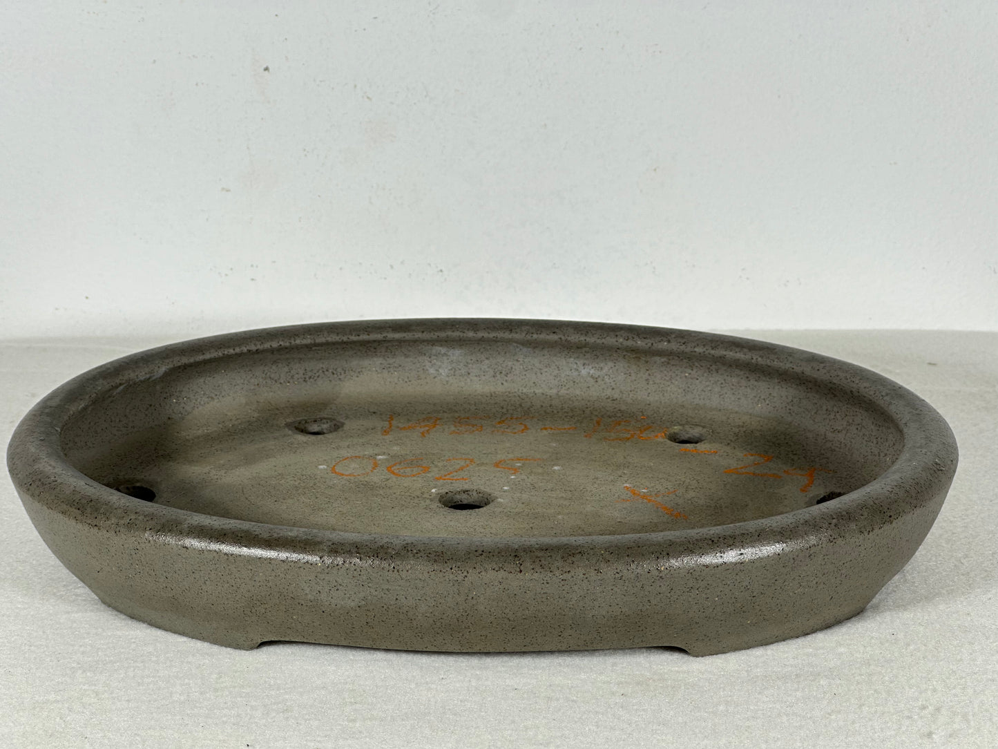 Preowned Japanese Tokoname Unglazed Oval Shallow Bonsai Pot Seizan - 11.5” By 8.25”