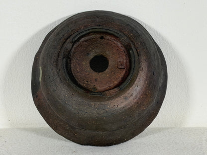 Preowned Japanese Tokoname Unglazed Round Bonsai Pot Has Stamp - 6” By 2”