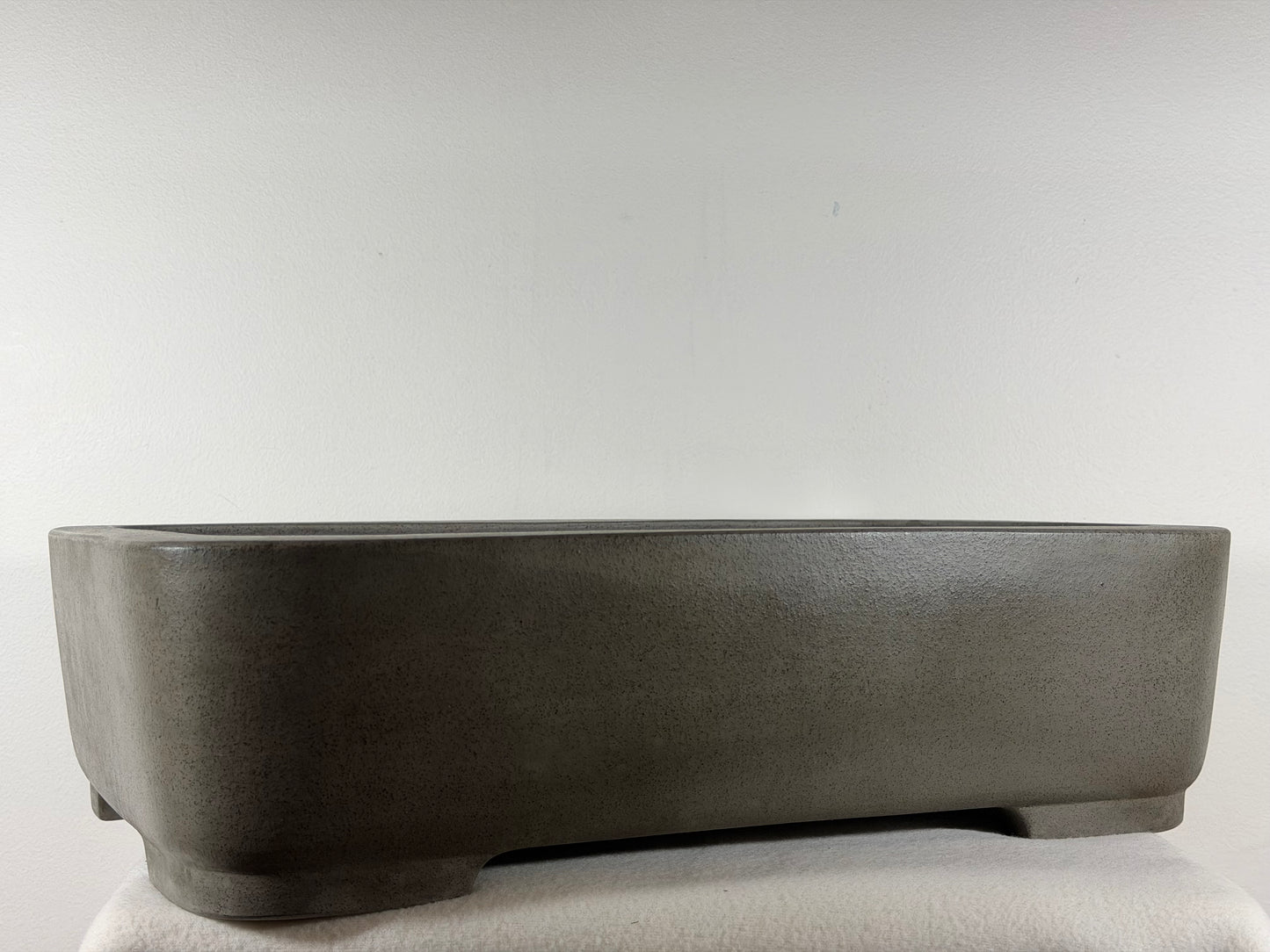Preowned Japanese Tokoname Unglazed Rectangular Bonsai Pot Seizan - 19.25” By 14”