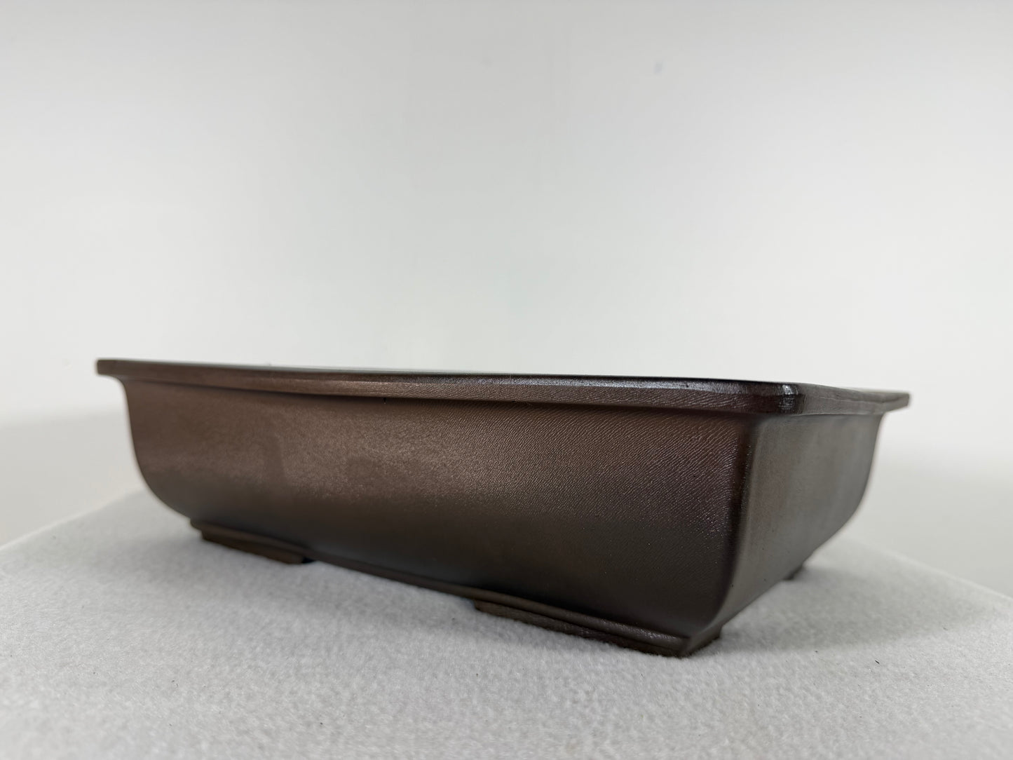 Preowned Japanese Tokoname Unglazed Rectangular Bonsai Pot Sankyou - 12.25” By 9.5”