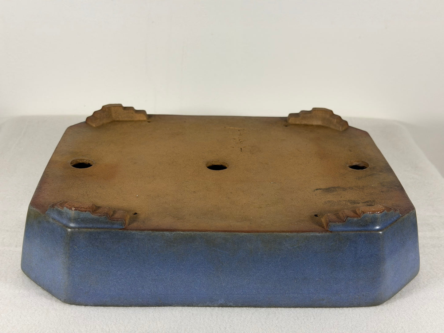 Preowned Japanese Tokoname Glazed Rectangular Bonsai Pot Yamafusa - 11” By 8.5”