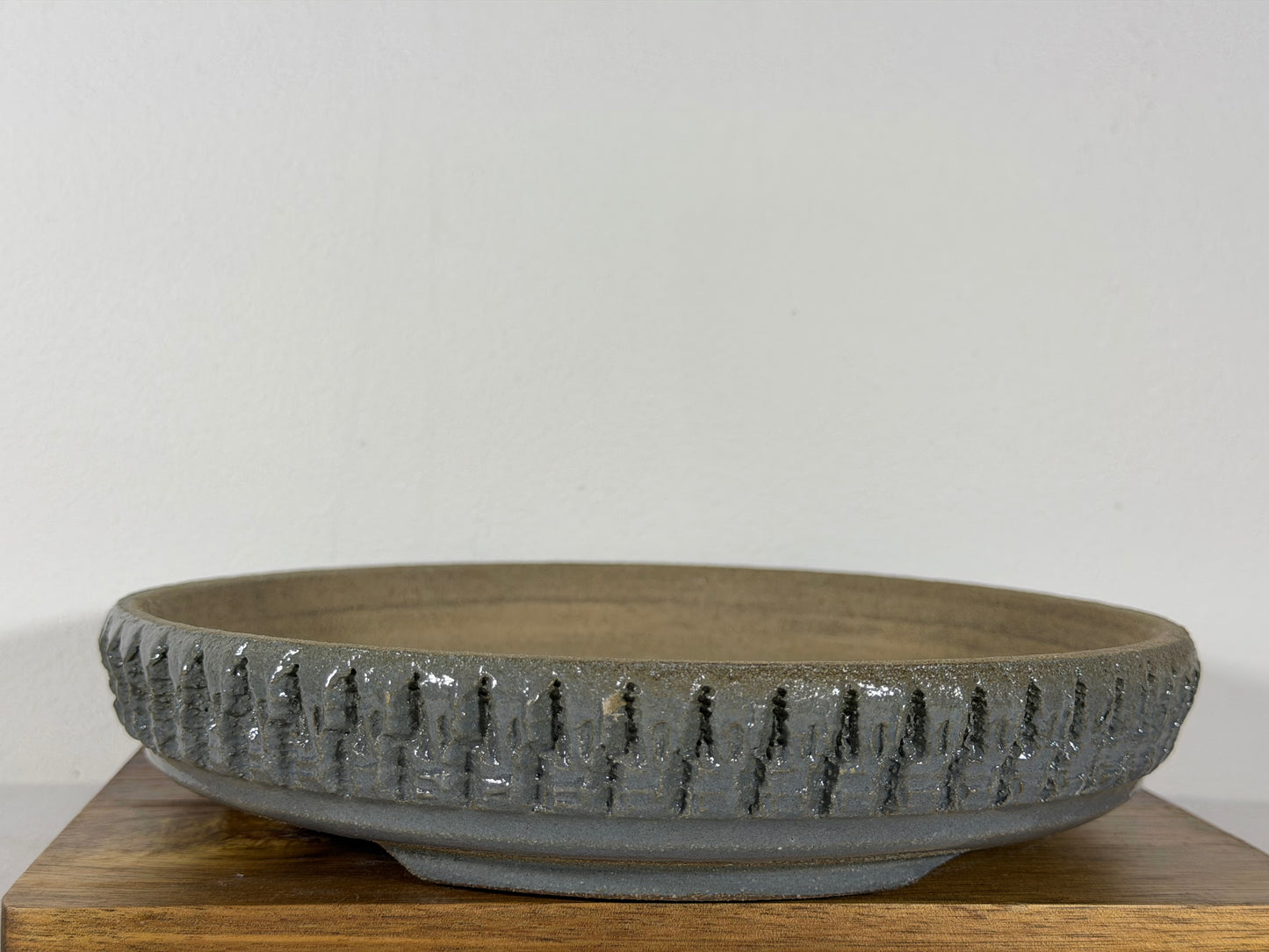 Victor Shelton Glazed Round Bonsai Pot (American-Made) - 9” By 1.75”