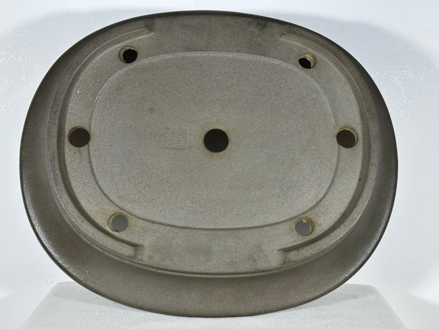 Preowned Japanese Tokoname Unglazed Oval Bonsai Pot Kisen - 17.5” By 14.5”