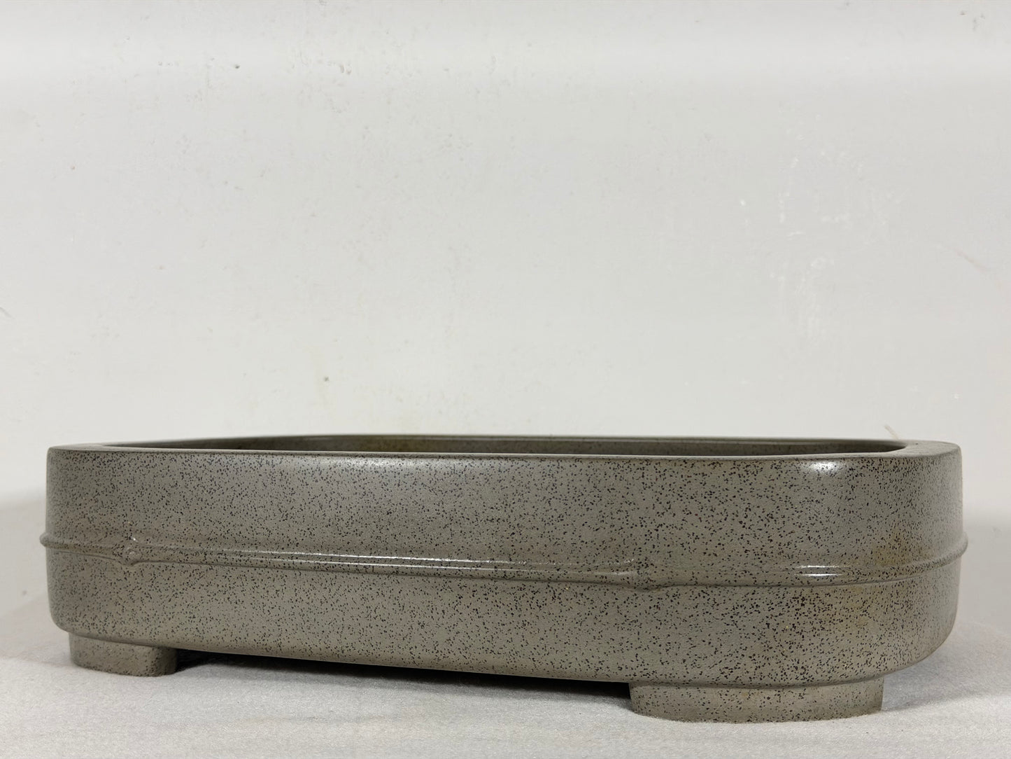Preowned Japanese Tokoname Unglazed Rectangular Bonsai Pot Seizan - 12.75” By 9.25”