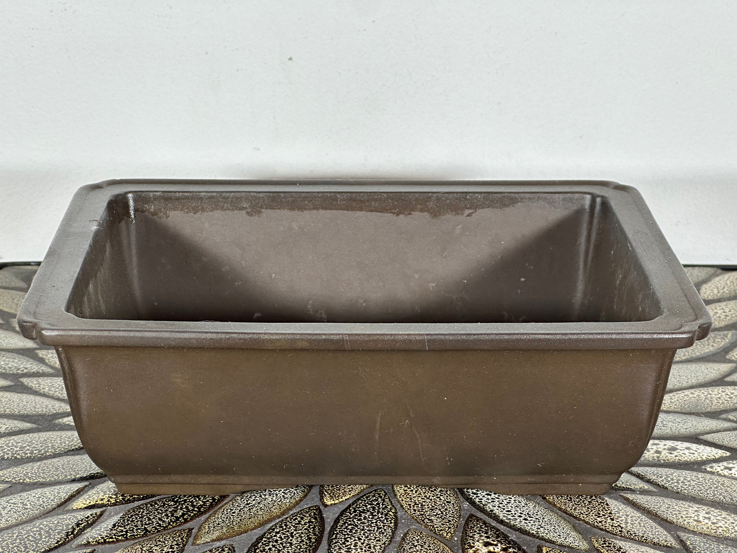 Preowned Japanese Tokoname Unglazed Rectangular Bonsai Pot - 9.75” By 7.25”
