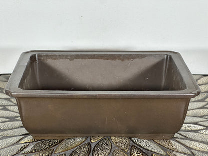Preowned Japanese Tokoname Unglazed Rectangular Bonsai Pot - 9.75” By 7.25”