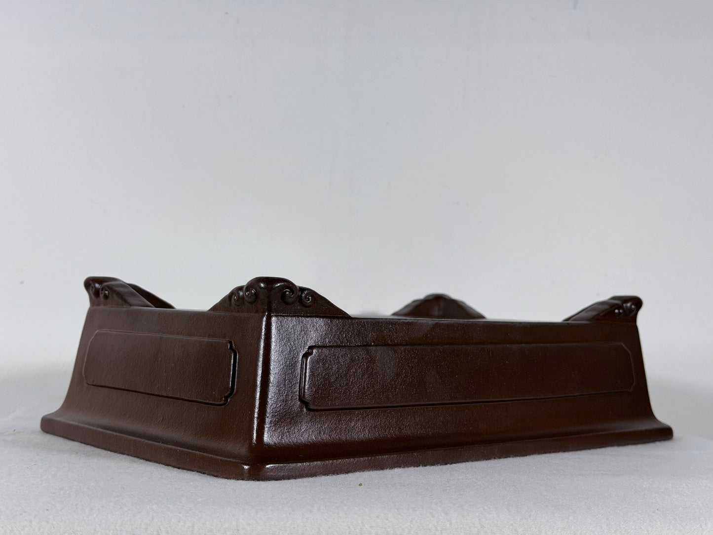 Preowned Japanese Tokoname Unglazed Rectangular Bonsai Pot Yamaaki - 12.25” By 8”