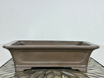 Preowned Japanese Tokoname Unglazed Rectangular Bonsai Pot - 13.75” By 8”