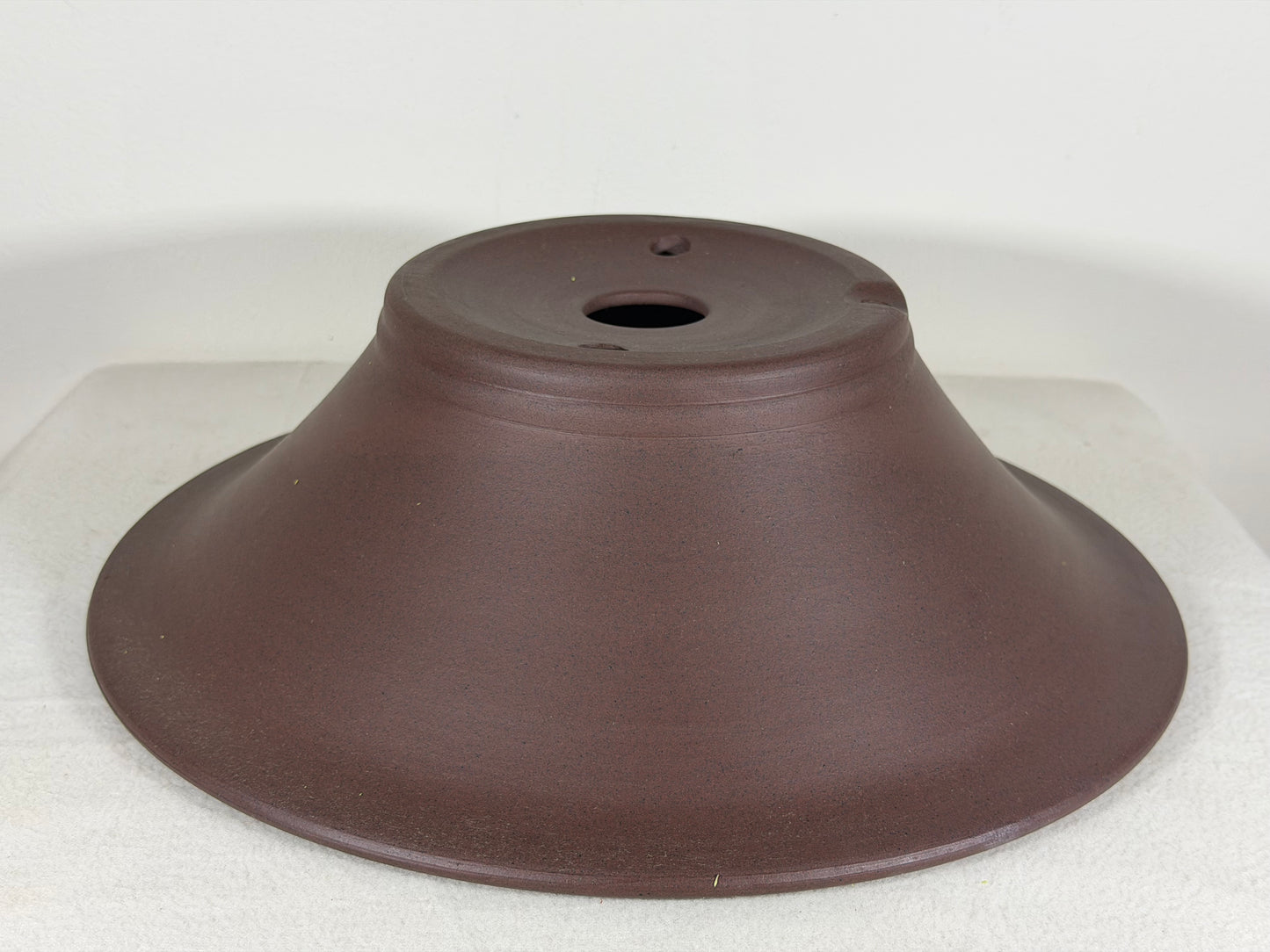 New Japanese Tokoname Unglazed Round Bonsai Pot Yamaaki - 12.75” By 4”