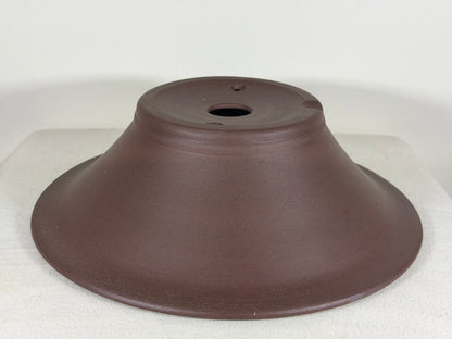 New Japanese Tokoname Unglazed Round Bonsai Pot Yamaaki - 12.75” By 4”