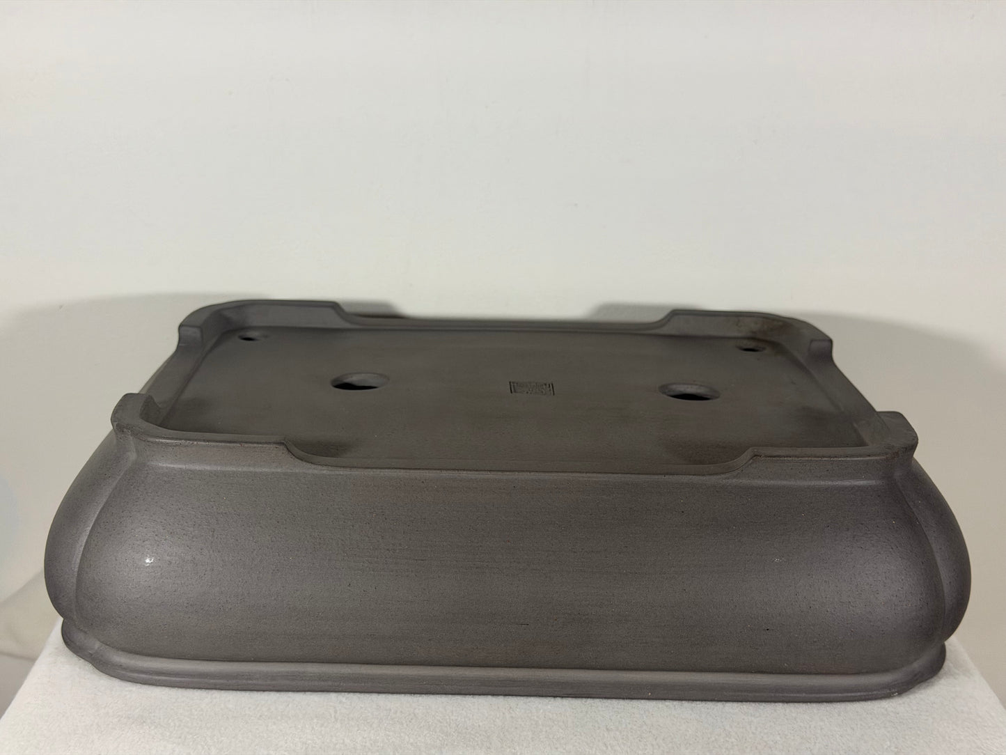Preowned Japanese Tokoname Unglazed Rectangular Bonsai Pot Tousyou - 16.25” By 12.5”