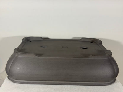 Preowned Japanese Tokoname Unglazed Rectangular Bonsai Pot Tousyou - 16.25” By 12.5”