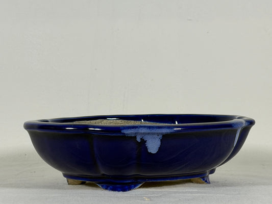 Preowned Japanese Tokoname Glazed Mokko Style Bonsai Pot Satomi - 8” By 7”