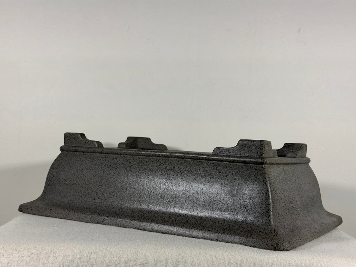 Preowned Japanese Tokoname Unglazed Rectangular Bonsai Pot Seizan - 15” x 10.5” x 4.25”