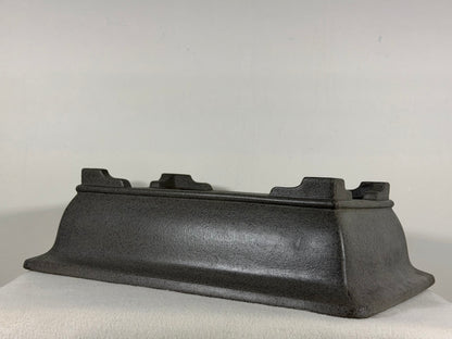 Preowned Japanese Tokoname Unglazed Rectangular Bonsai Pot Seizan - 15” x 10.5” x 4.25”