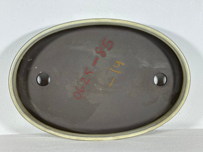Preowned Japanese Tokoname Glazed Oval Shallow Bonsai Pot with Stamp - 10.5” By 7”