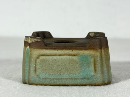 Preowned Japanese Tokoname Rectangular Bonsai Pot Tosui - 2.25” By 1.75”