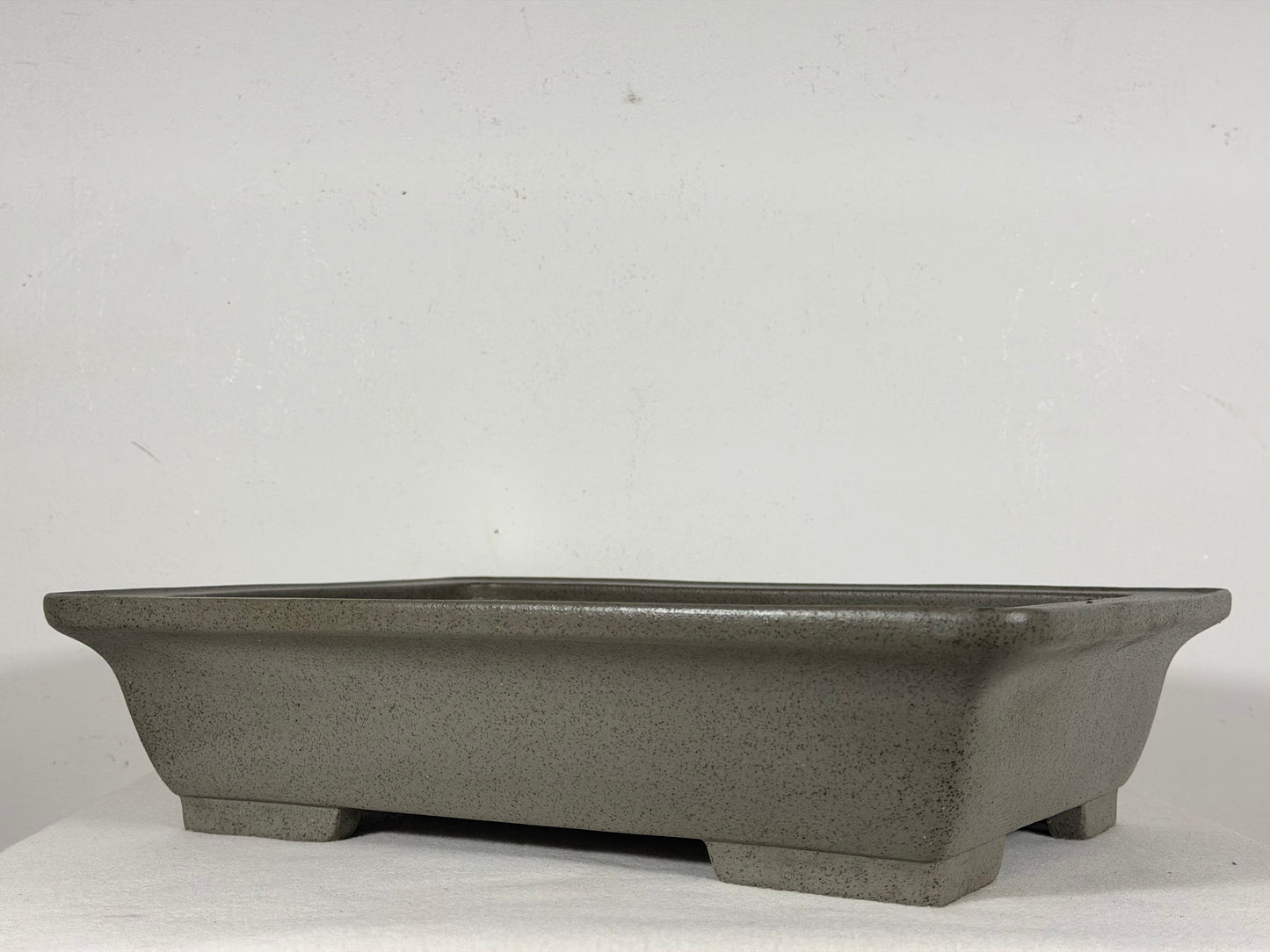 Preowned Japanese Tokoname Unglazed Rectangular Bonsai Pot Seizan - 13.75” By 10.25”