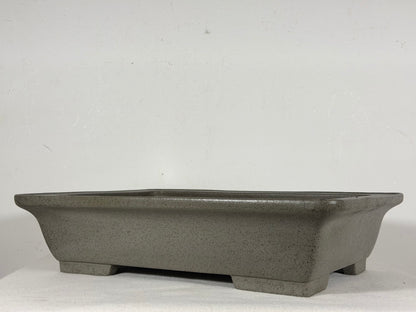 Preowned Japanese Tokoname Unglazed Rectangular Bonsai Pot Seizan - 13.75” By 10.25”