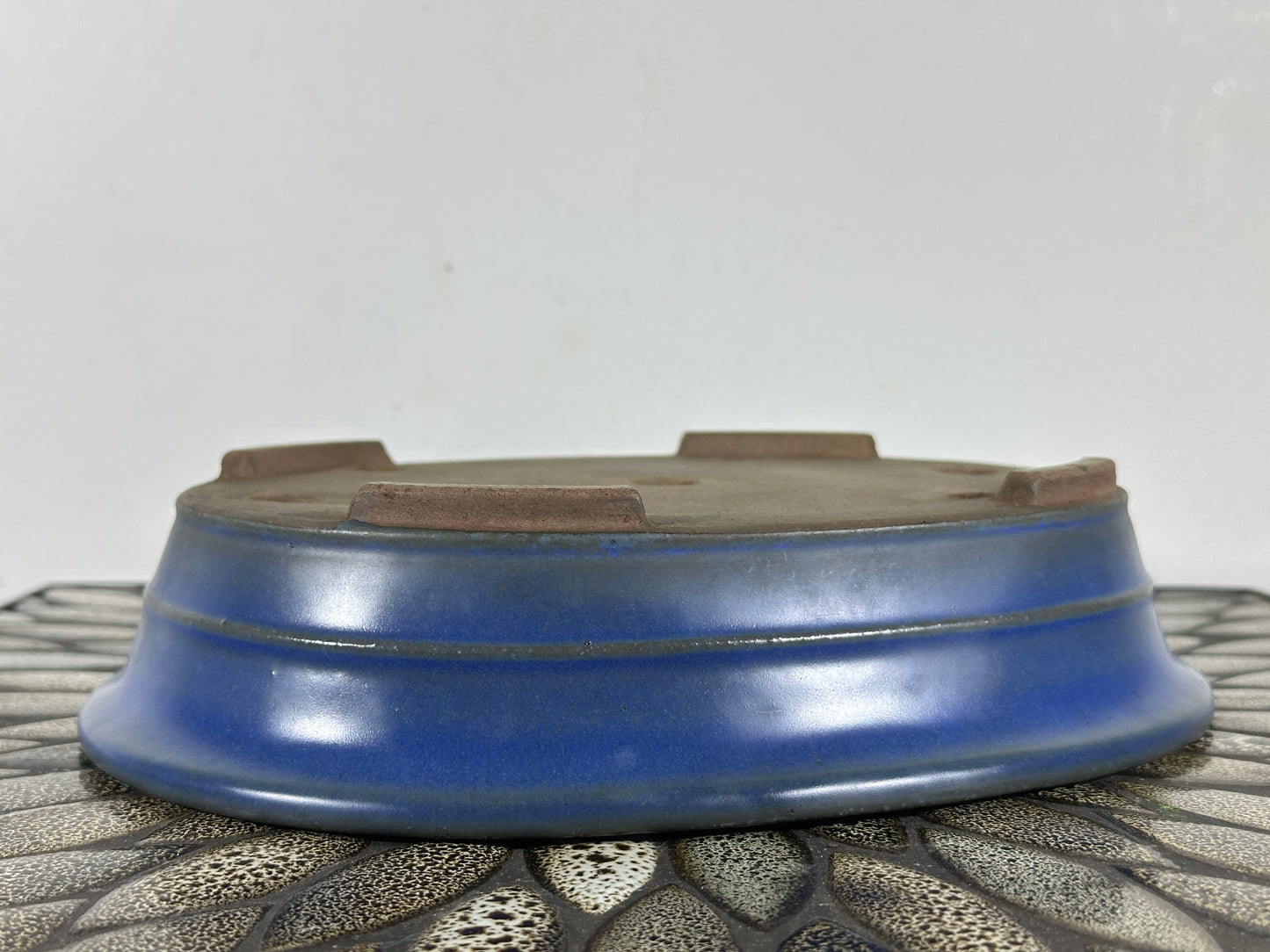 Preowned Japanese Tokoname Glazed Oval Bonsai Pot Reiho - 10.25” By 8.25”