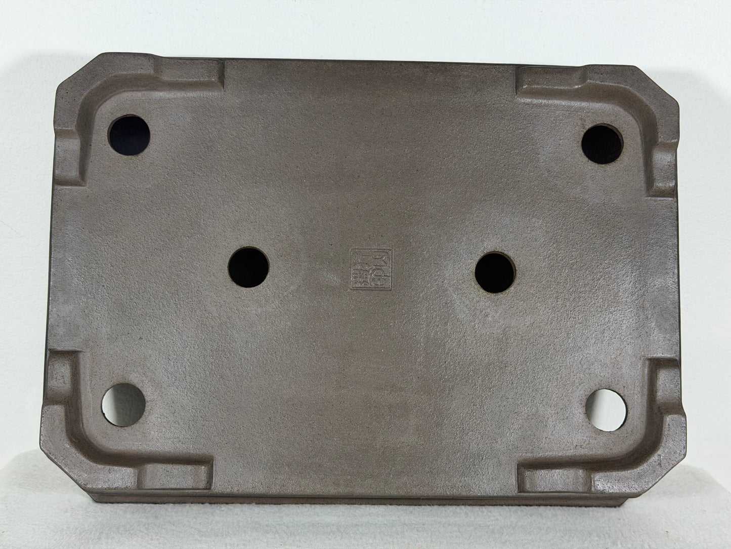 Preowned Japanese Tokoname Unglazed Rectangular Bonsai Pot Gyouzan Nakano - 13.75” By 9.75”