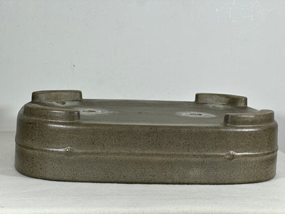 Preowned Japanese Tokoname Unglazed Rectangular Bonsai Pot Seizan - 12.5” By 9.25”