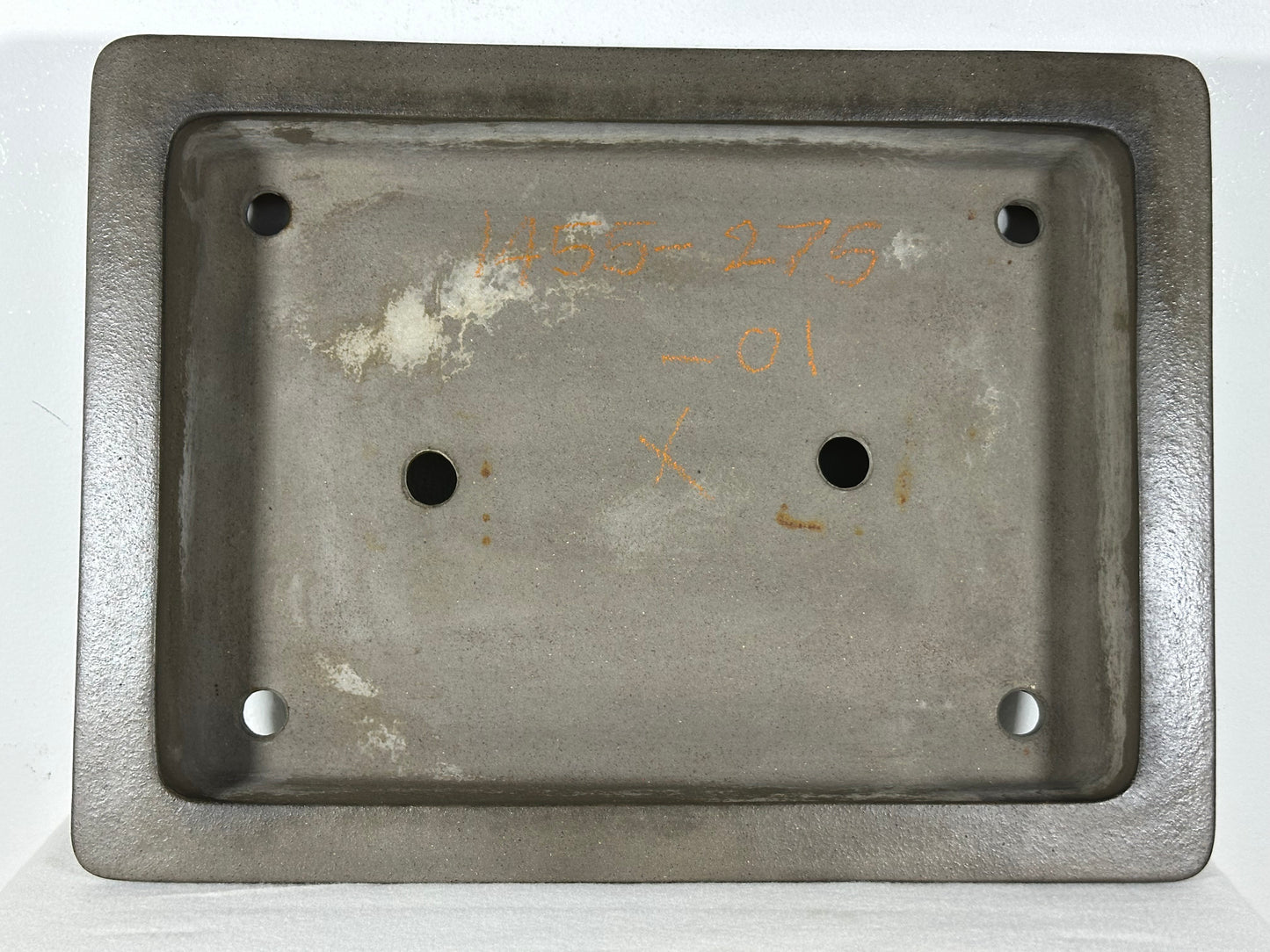Preowned Japanese Tokoname Unglazed Rectangular Bonsai Pot Seizan - 15.25” By 11.25”