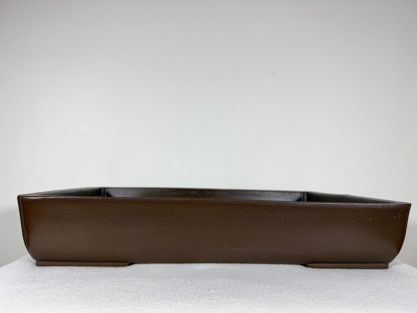 Preowned Japanese Tokoname Unglazed Rectangular Bonsai Pot Ogawa - 15.75” By 11”