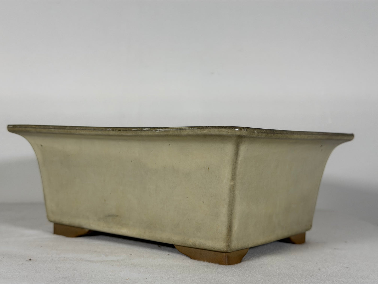 Preowned Japanese Tokoname Glazed Rectangular Bonsai Pot - 8.5” By 6.75”