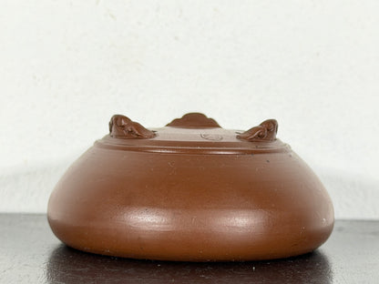 New Japanese Tokoname Unglazed Round Bonsai Pot Bigei - 3 1/8” By 1 3/8”