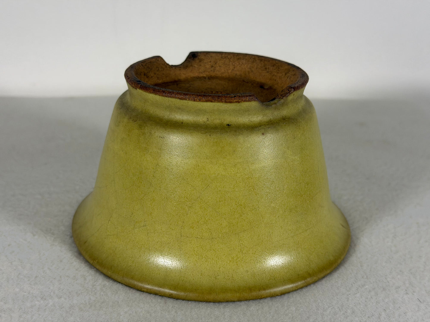 Preowned Japanese Tokoname Glazed Round Bonsai Pot Hatutori - 5.5” By 3.25”